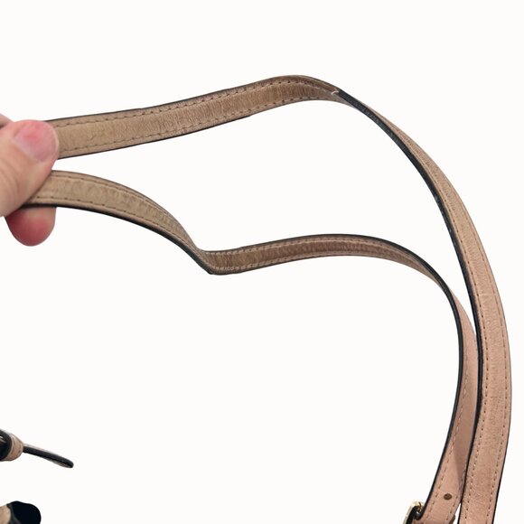 MICHAEL MICHAEL KORS JET SET PEBBLED BLACK TAN LEATHER TOTE BAG PURSE W/ CHARM - Picture 12 of 15